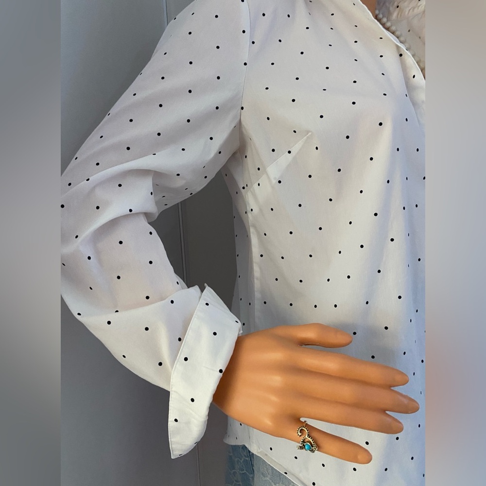 APT. 9. WOMENS White Polka Dot Women's Top - Picture 4 of 16